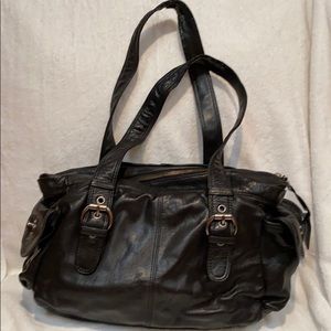Kenneth Cole soft black leather shoulder bag